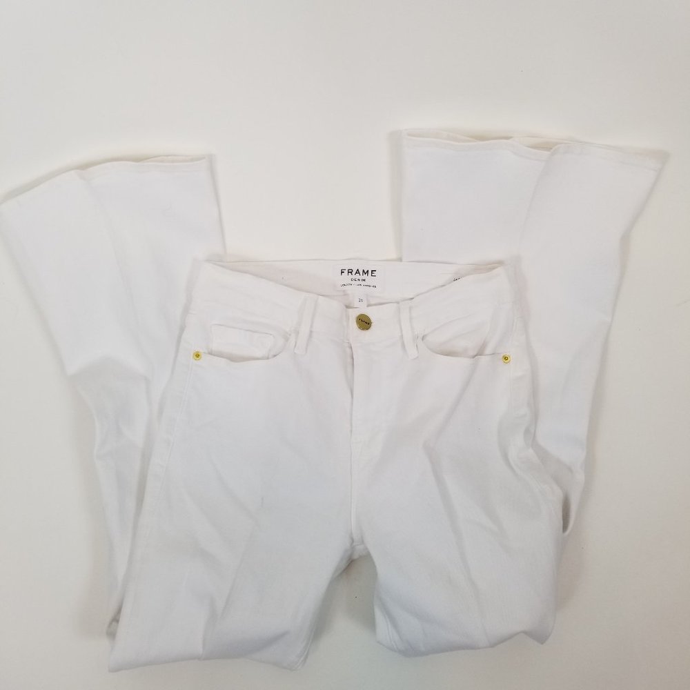 FRAME Denim 25 "Le Bell" White Crop Jeans #LCB403 - Picture 6 of 10